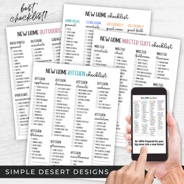 all in one modern new home checlist planning packing sheets for new house owners